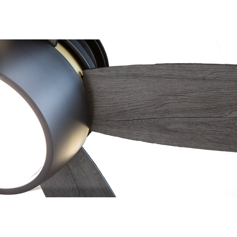 Optimal 48 inch Indoor Matte Black and Soft Gold Ceiling Fan with Integrated LED and Remote Control