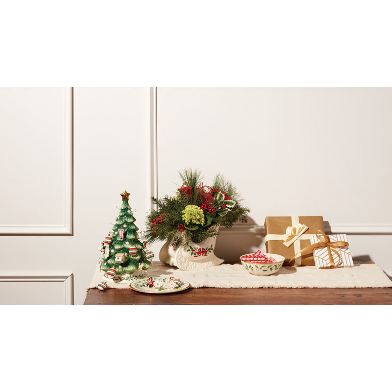 Classic Christmas Tree with Colorful Ornaments Set