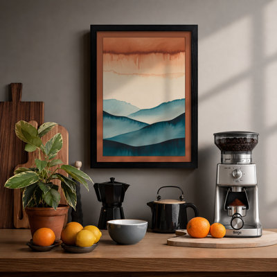 Mountains At Sunset Minimalist - Print
