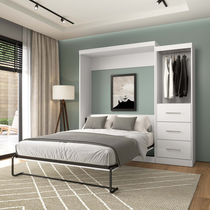 Arthor Metal Murphy Bed, White