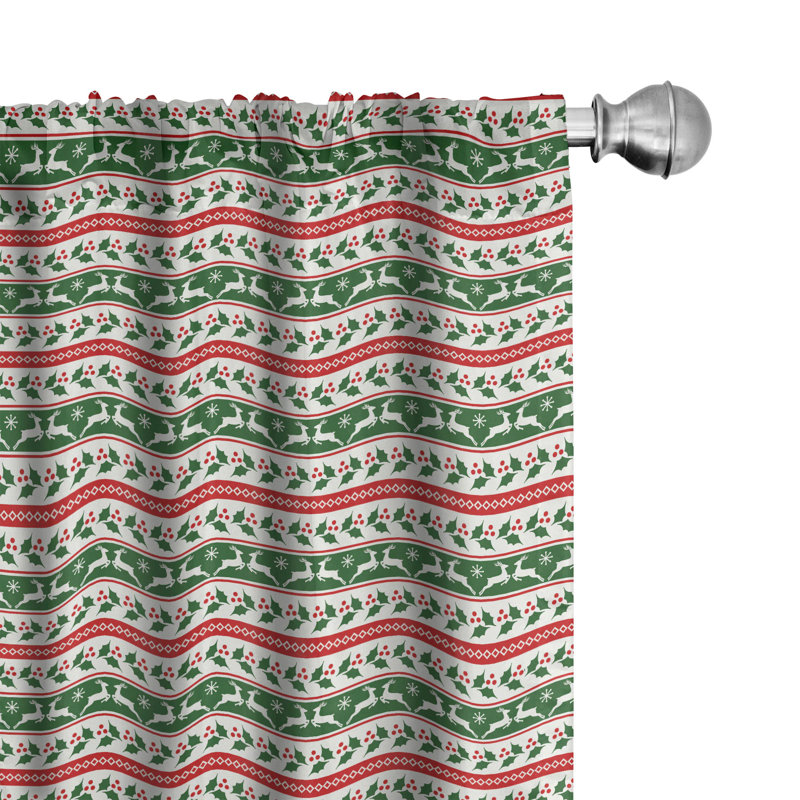 Jumping Reindeers Semi-Sheer Rod Pocket Sliding Panel, 28" x 95"