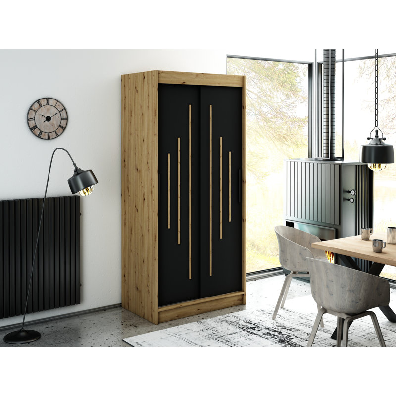Leopardus 2 Door Manufactured Wood Wardrobe, 100 cm