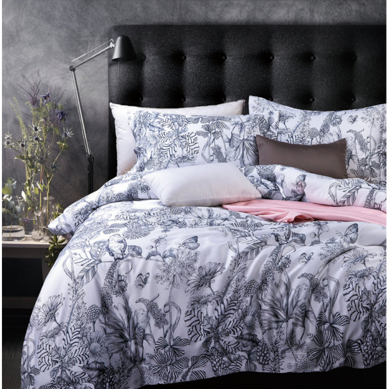 Ensemble de housse de couette 100% coton , Housse de couette grand + 2 grandes taies décorat