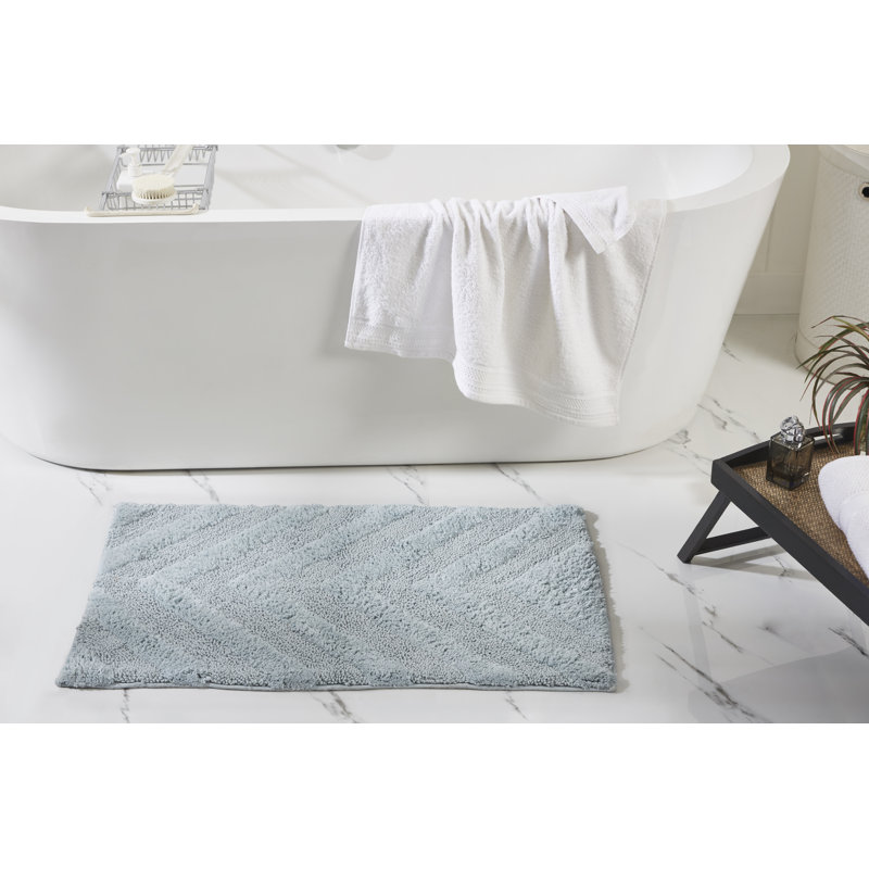Tapis pour salle de bain 100% coton Branston 1990 GSM avec envers antidérapant Browton, Rectangle 21 po x 34 po, Bleu