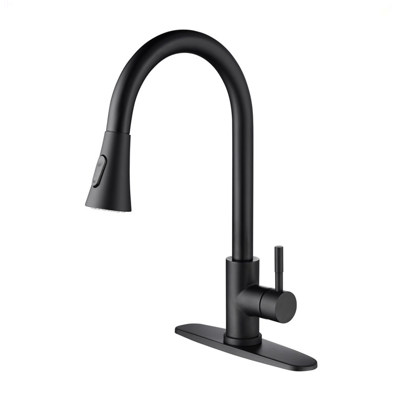 Kitchen Faucet With Pull Out Spraye, Matte Black