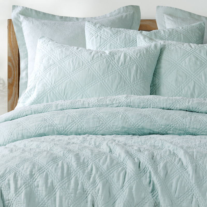 Washed Linen Spa Quilted King Sham