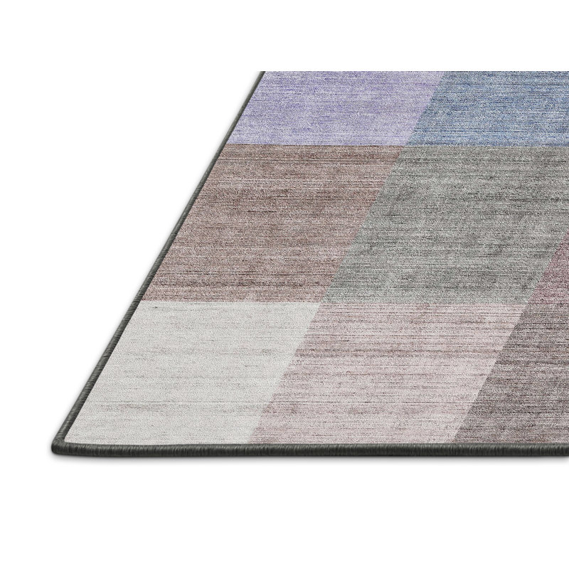 Tapis contemporain gris / rose / rouge, Rectangle 5 pi x 8 pi