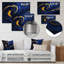 «Blue and Gold River of Marble Chaos - Abstract Metal Decor», impression murale décoration murale en marbre-1588437999