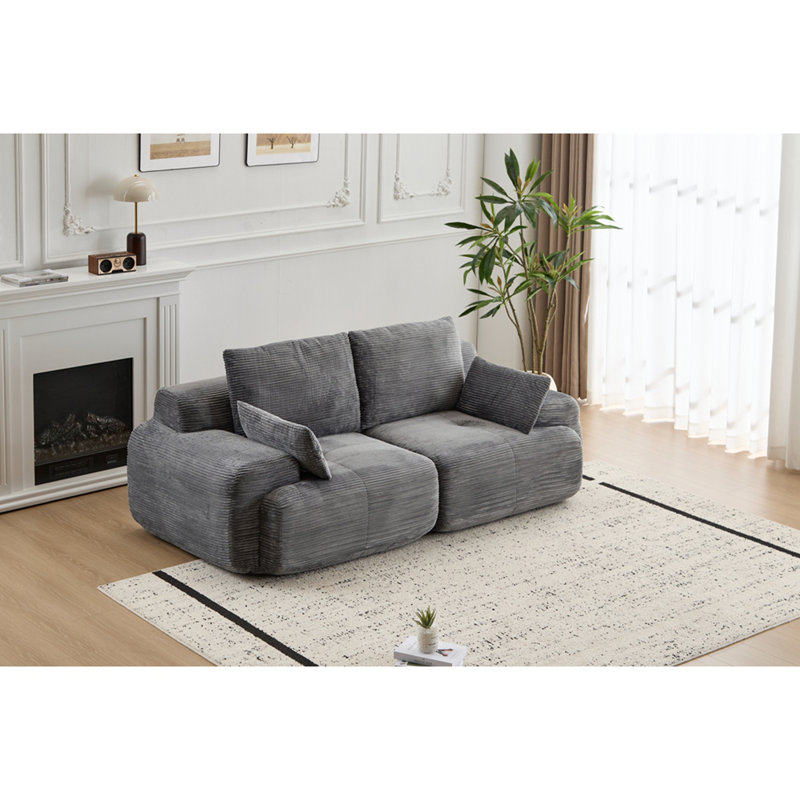 Canapé moderne en mousse à mémoire de forme compressée, grands canapés modulaires à 2 places pour le salon, canapé modulaire Cloud pour animaux de compagnie, tissu en velours côtelé, causeuse très profonde, sans assemblage avec coussins