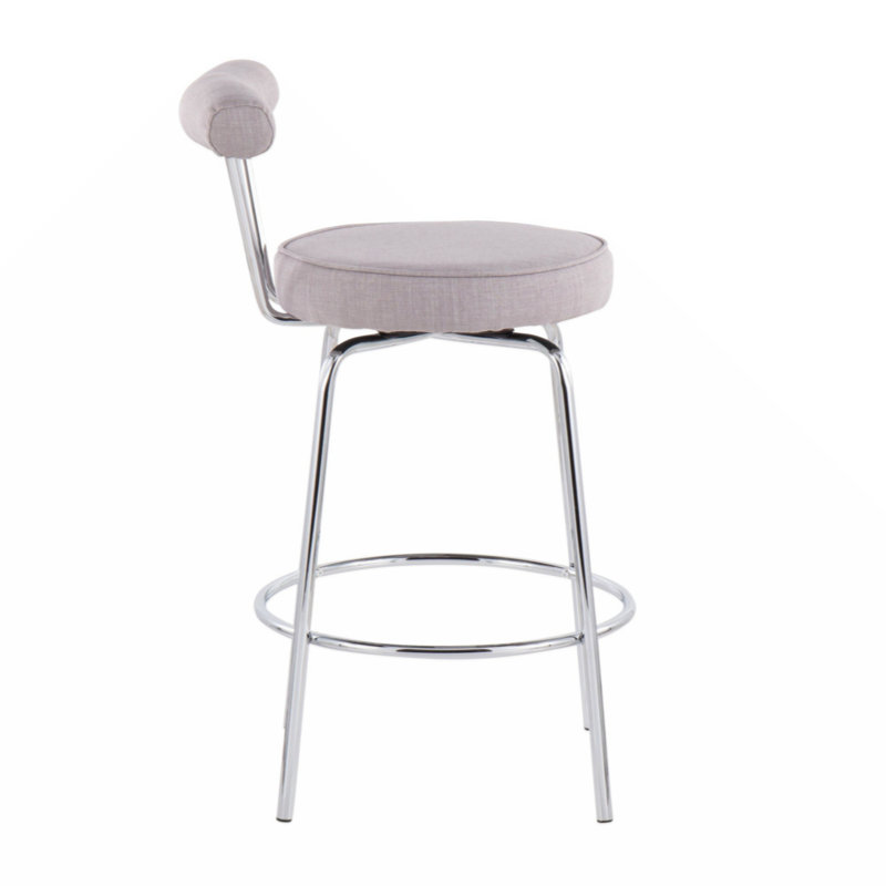 Chaise Haldeman, Gris clair, Chrome