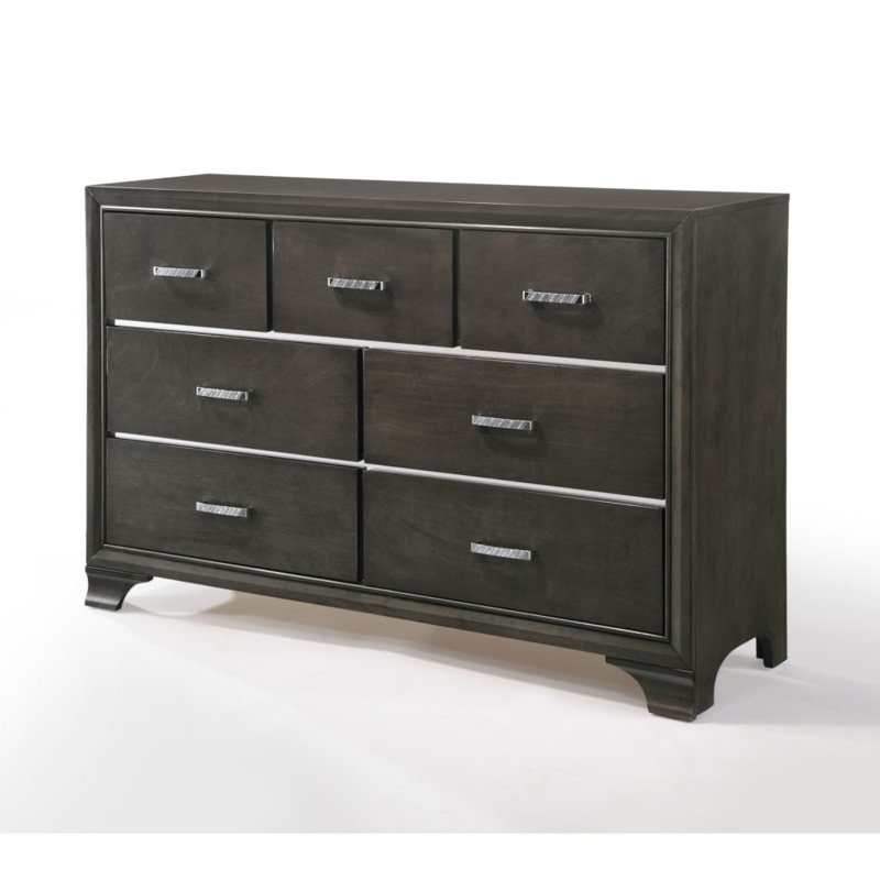 Harry Dresser with 7 Drawers & Wooden Legs, Black