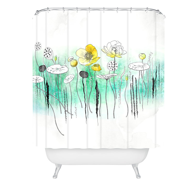Rideau de douche simple iveta abolina watercress étang