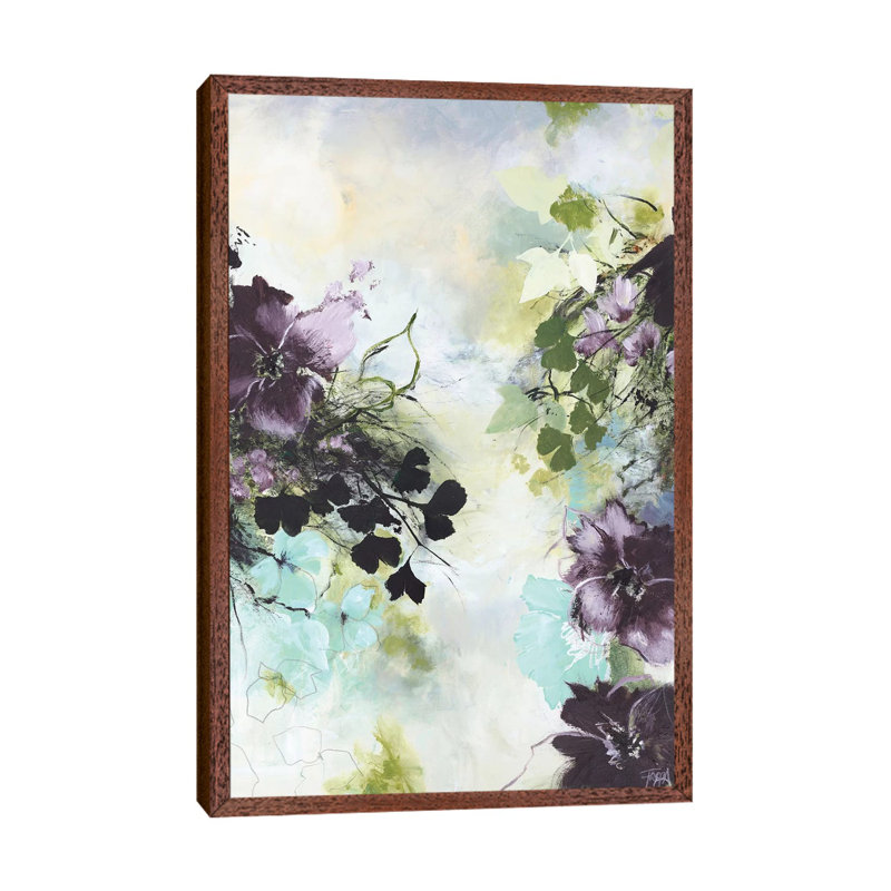Flower Blush II - Painting on Canvas, 66.04cm H x 45.72cm W x 3.81cm D, Classic Brown Wood Framed