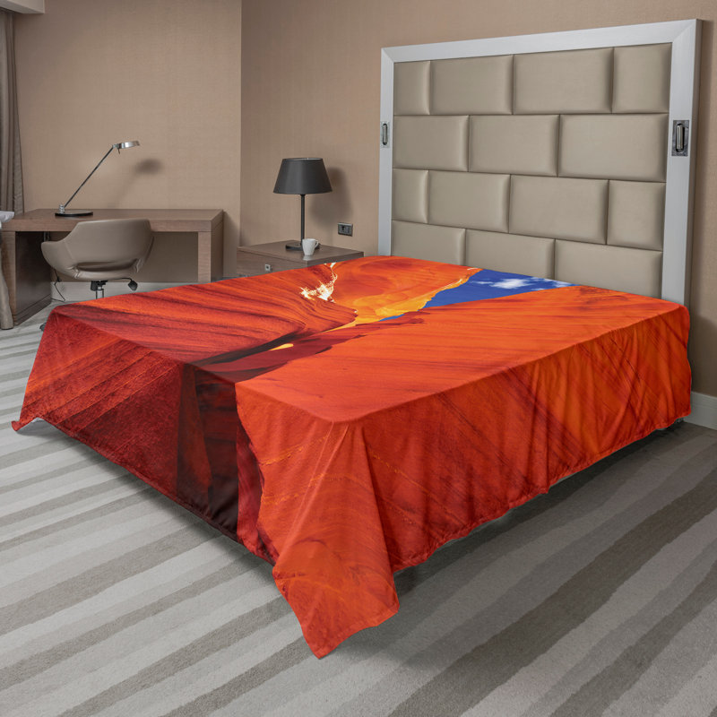 Drap-housse américain Ambesonne Grand Canyon USA Rocks Orange Blue, Très grand californien