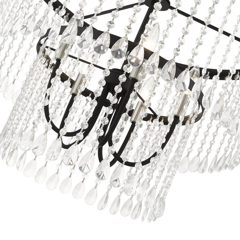 Kingsville 5 - Light Dimmable Tiered Chandelier, Black