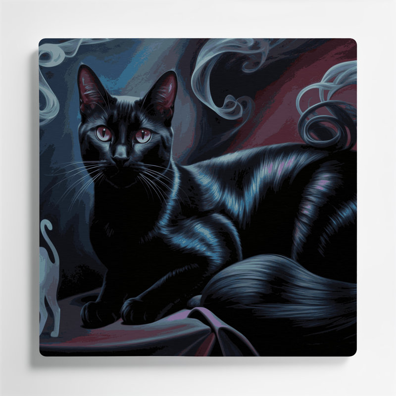 Cats Bombay, art mural en métal gris, H 8 po x l 8 po