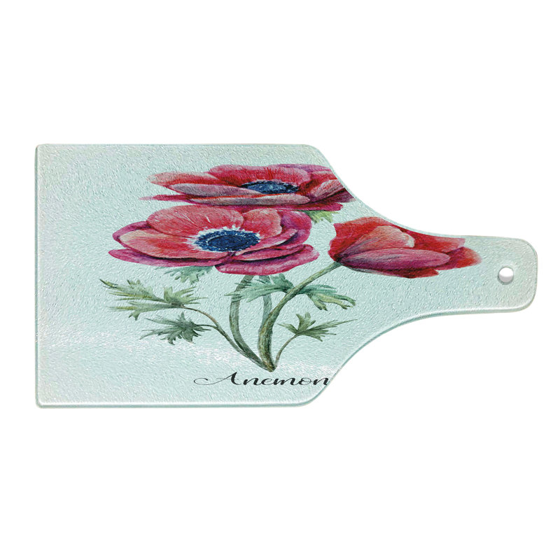 Planche à découper en verre trempé anémone Ambesonne