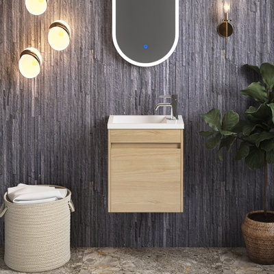 Meuble-lavabo mural simple avec comptoir 17 po Jayd