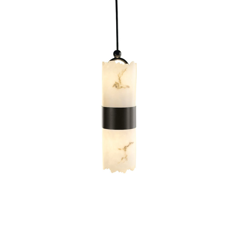 Luminaire suspendu cylindrique unique 2 lumières Keyon, Bronze foncé, H 13,5 po x l 4 po x P 4 po