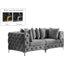 Causeuse modulaire en velours à accoudoirs carrés 78 po-87475429