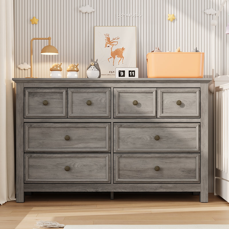 Winston Porter 8 Drawer Dresser Tv Stand , Chest Of Drawers With 53.9"w,dresser For Living Room For Bedroom, Hallway