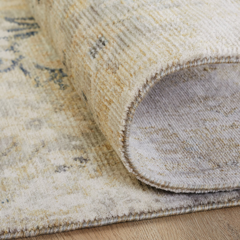 Josilin Wool Floral Area Rug in Gray, Rectangle 8'6" x 11'6"