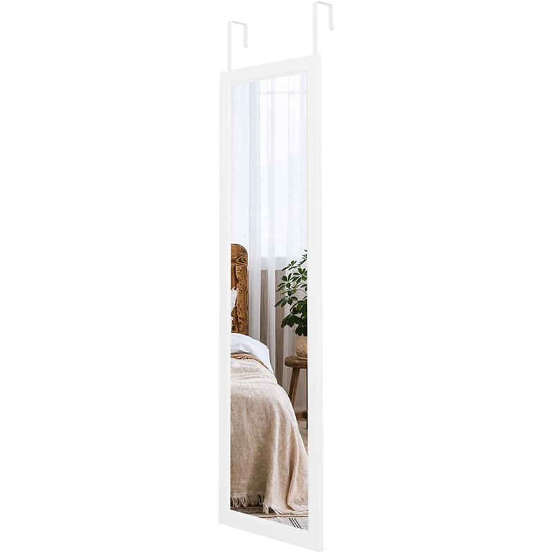 Hazal Metal Flat Wall Mirror, White
