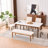Upholstered Dining Bench Chair  With Solid Wood Legs For Dining Table, 52.8'' W Beige Velvet Seat-91659462