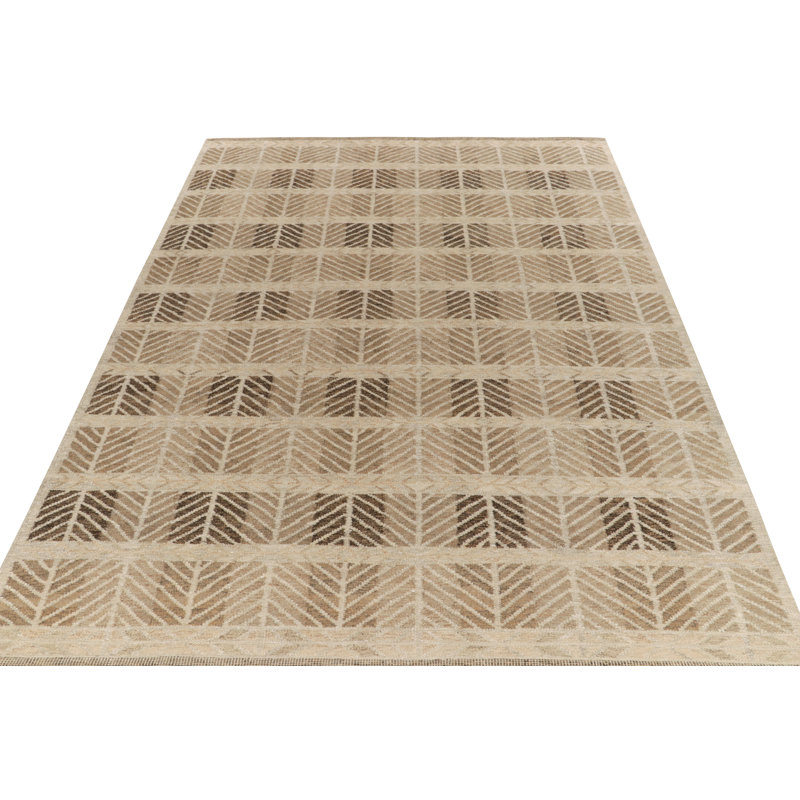 Scandinavian Wool Geometric Area Rug, Rectangle 10' x 14'
