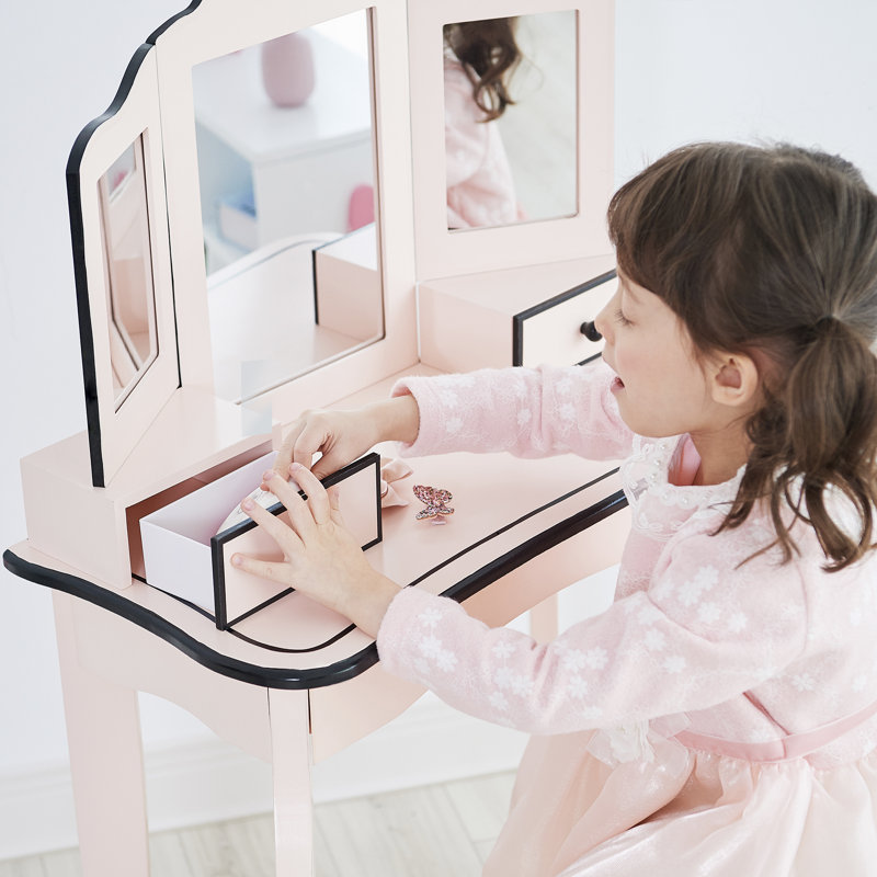Kids Vanity Set with Mirror, Pink