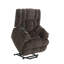 Fauteuil inclinable électrique Roxy avec chauffage et massage, revêtement en chenille brun, télécommande, porte-gobelets et rangement latéral