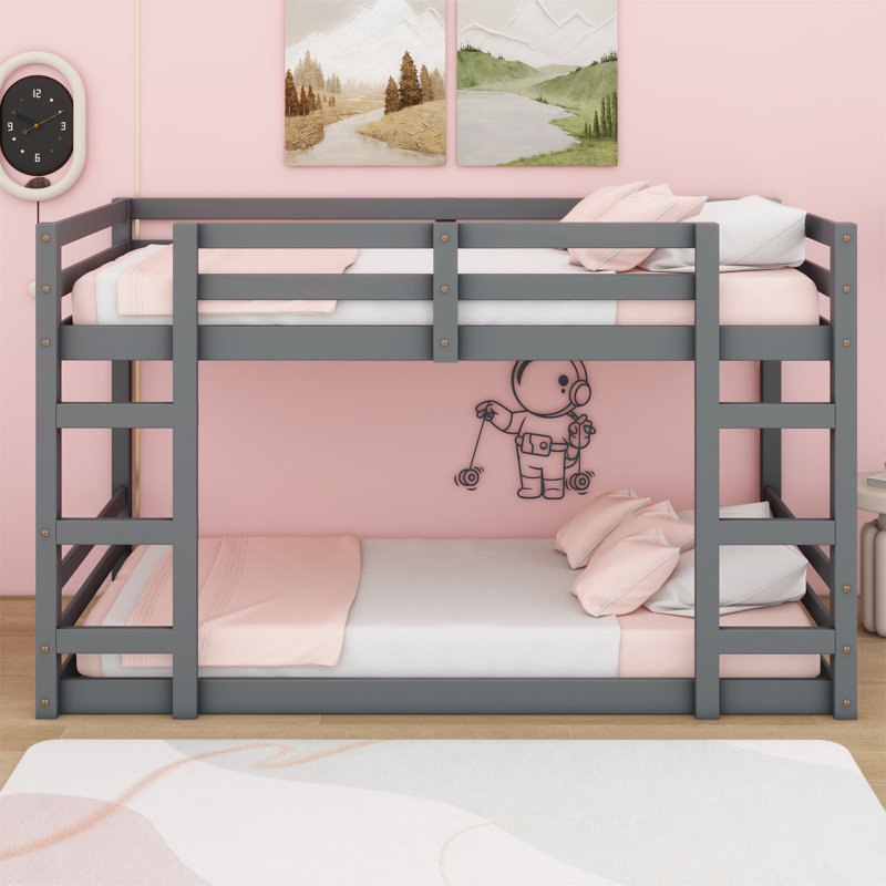 Bunk Bed With Ladder, Gray