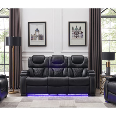 Canapé inclinable en cuir véritable 80 po Akes