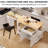 81.5'' Kitchen Island With Extendable Dining Table For 4-6 Person,kitchen Island With Storage 2 Drawers 2 Side Open Shelves,two-tone Table With Double-sized Storage-1927466151