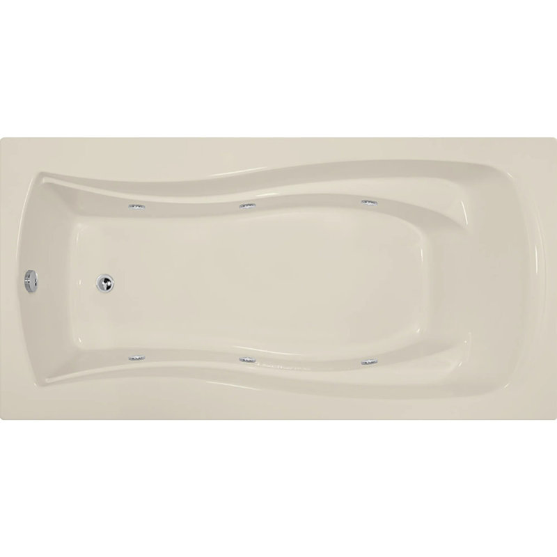 Charlotte 72'' x 36'' Acrylic Bathtub, Biscuit, Polished Nickel