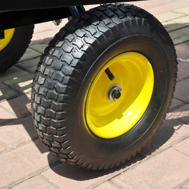 Chariot de jardin 880 lb - Jaune + camion de transport de bois de chauffage noir