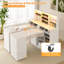 Bureau à clou réglable en L avec plateau coulissant, dépoussiéreur et coussin chauffant-1486584661