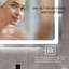 Miroir de salle de bain mural à DEL - Plaque arrière imperméable, finition lisse 15,36 po , Rendement lumineux élevé