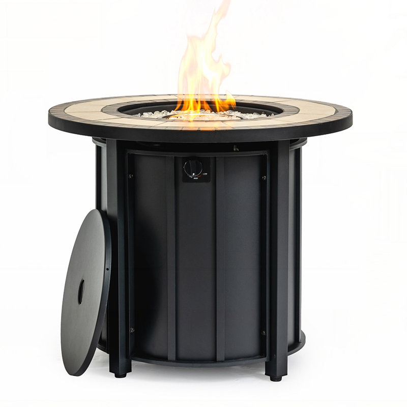 Propane Gas Fire Pit Table with Mosaic Ceramic Top, 50000 BTU for Outdoor Patio and Garden Gatherings