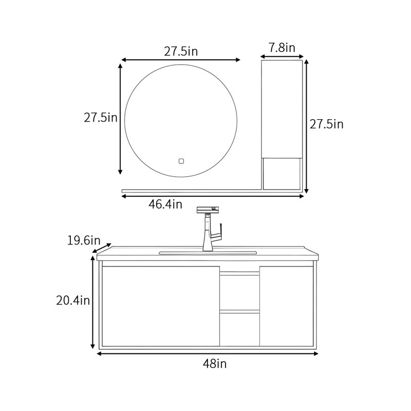 Italian-style light luxury bathroom cabinet