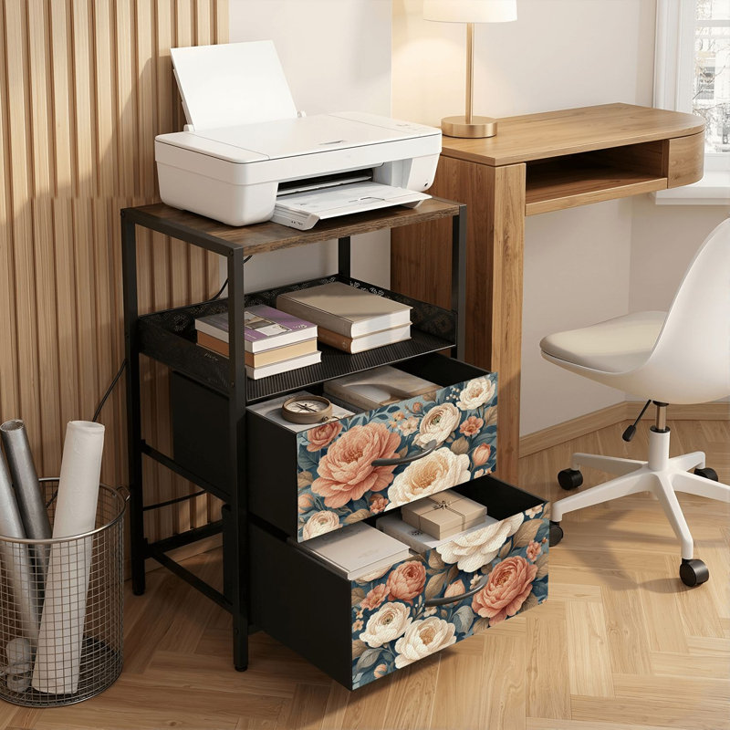Table de chevet 2 tiroirs avec station de charge, table de chevet avec ports USB et prises USB