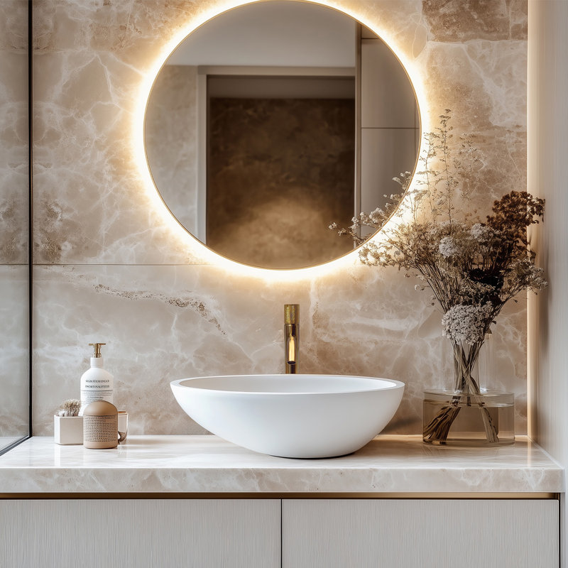 Lavabo de salle de bain ovale noir Foho, Blanc