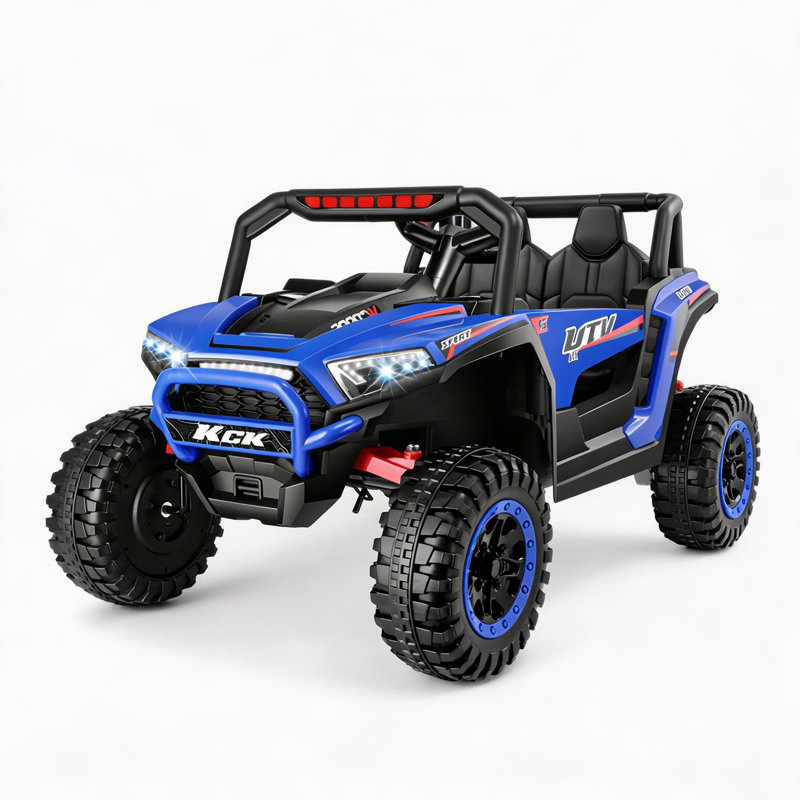 Voiture UTV 2 places Alex de 24 volts avec télécommande Alex, moteurs à piles de 400 W, conception XXL, volants, facile à assembler, tableau de bord / DEL / klaxon / Bluetooth