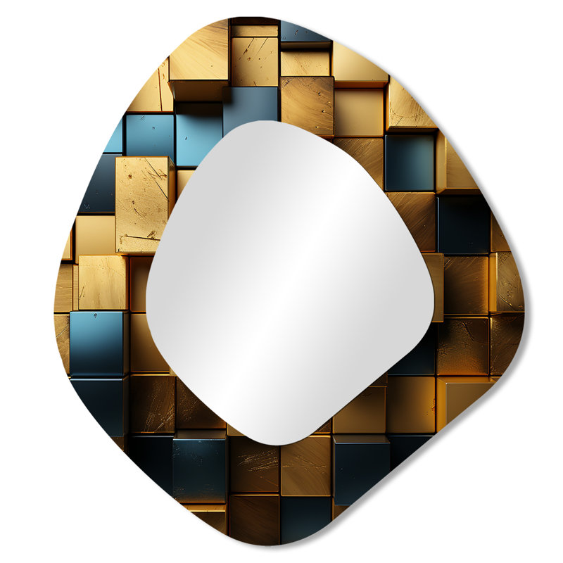 Kamari Grunge Gold Cubes, 28 po x 25 po