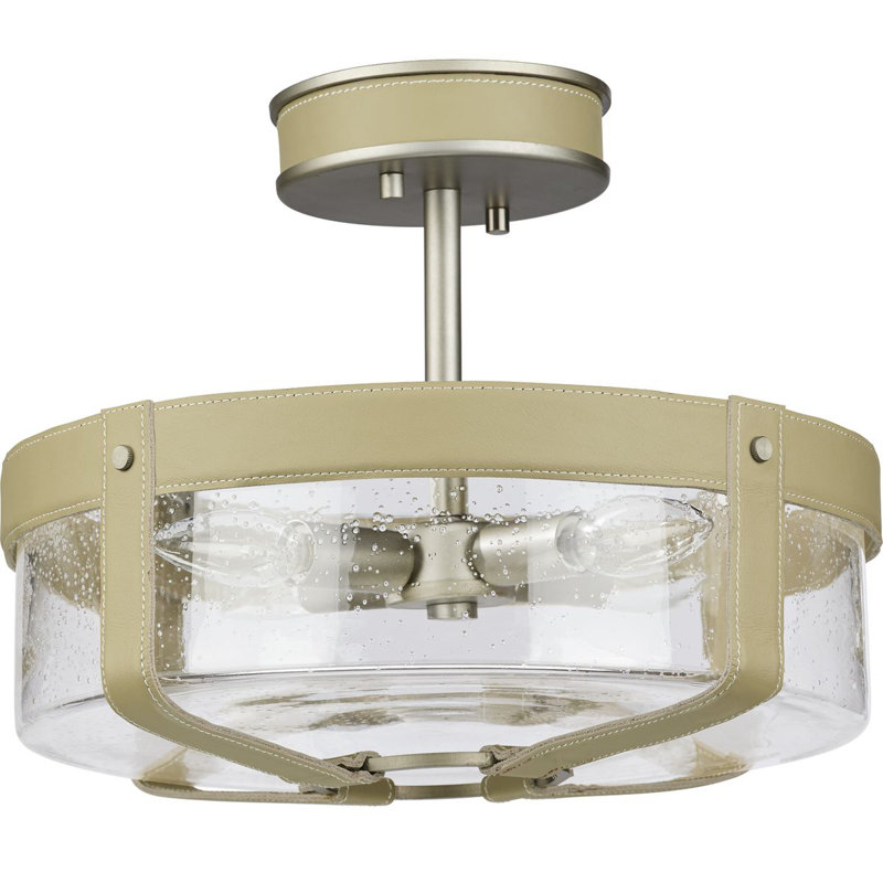 Plafonnier semi-encastré 4 lumières 14,375 po Rockdance, Nickel antique