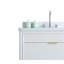 Ensemble de meuble-lavabo autoportant blanc 36 po avec 2 ensembles de poignées et plateau en marbre d'ingénierie entièrement assemblé