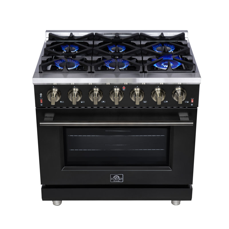 Massimo 36 Freestanding Gas Range, Black