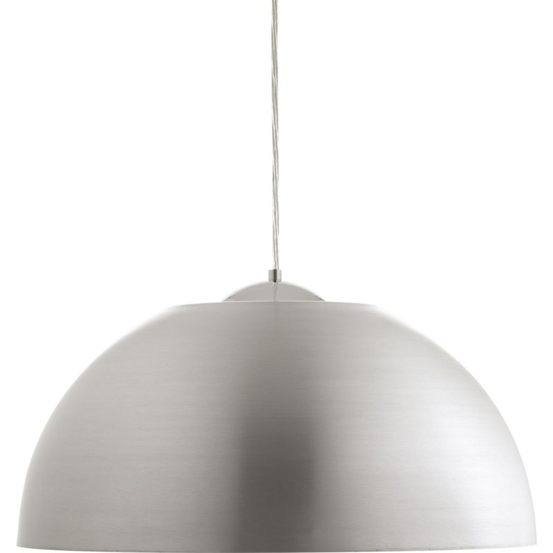 Luminaire suspendu en forme de dôme à 1 lumière Angeni, Aluminium satiné, 8.88" H x 16" lx 16" p