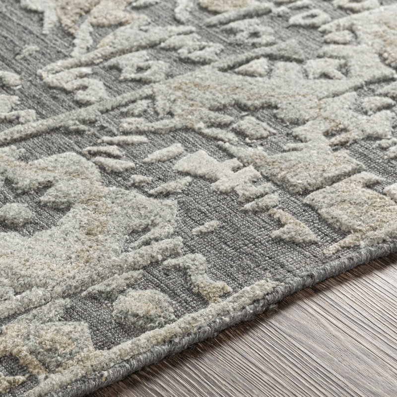 Tapis vert fait à la main Southwestern, Rectangle 2 pi x 3 pi