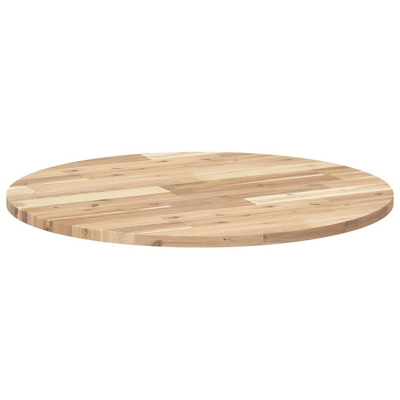  Plateau de table rond en bois massif d'acacia, H 0,8 po x l 27,6 po x P 27,6 po
